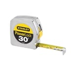 Stanley 33-430 Classic Tape Rule, 30 ft L x 1 in W Blade, Mylar Polyester Film Blade, 1/16ths Graduation