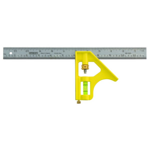 Stanley 46-123 Premium Combination Square, 2 Pieces, 12 in L x 1 in W, Steel Blade, Square Head