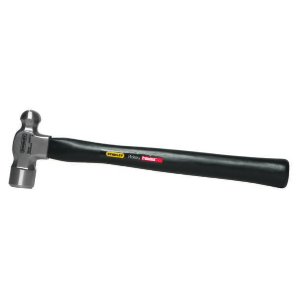 Stanley 54-012 Ball Pein Hammer, 13 in OAL, 12 oz Forged High Carbon Steel Head, Hickory Wood Handle