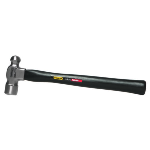 Stanley 54-024 Ball Pein Hammer, 15 in OAL, 24 oz Forged High Carbon Steel Head, Hickory Wood Handle