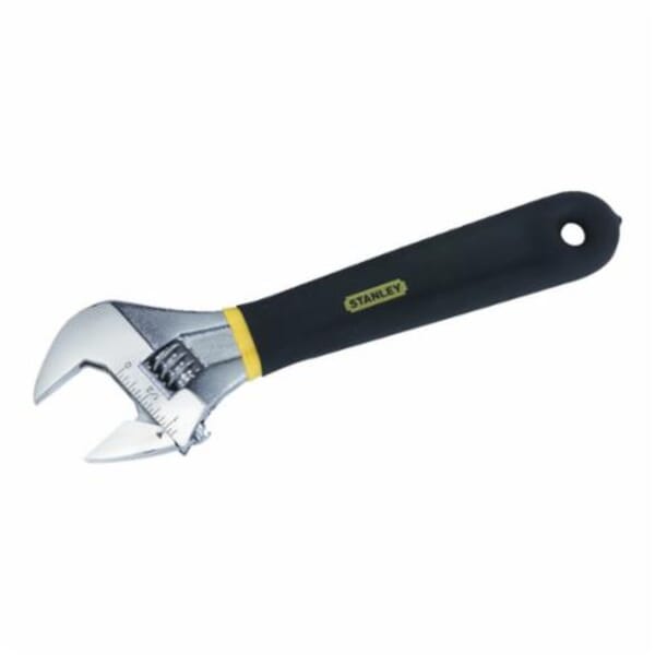 Stanley 85-762 Non-Insulated Adjustable Wrench, 1-3/8 in Standard, 10 in OAL, Forged Alloy Steel Body, Polished Chrome, ANSI Specified