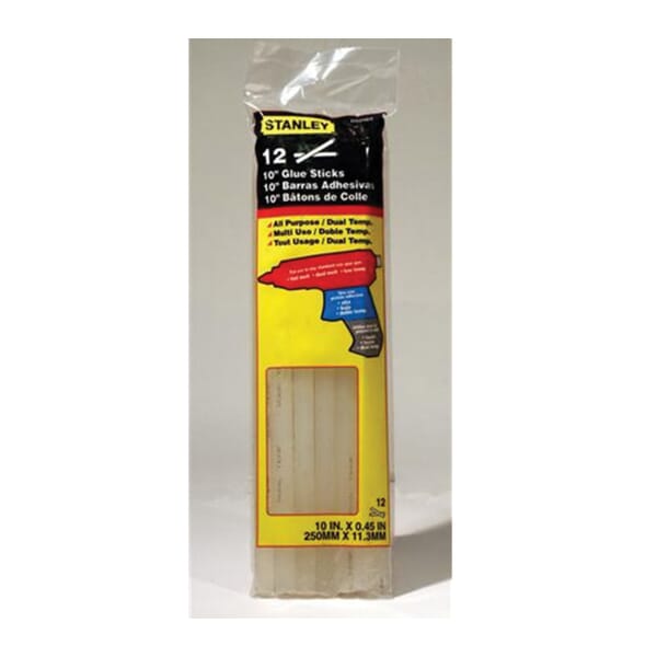 Stanley GS25DT DualMelt Dual Temperature Glue Stick, Transparent, 7/16 in Dia x 10 in L, 0 to 240 deg F, 30 to 60 s Curing
