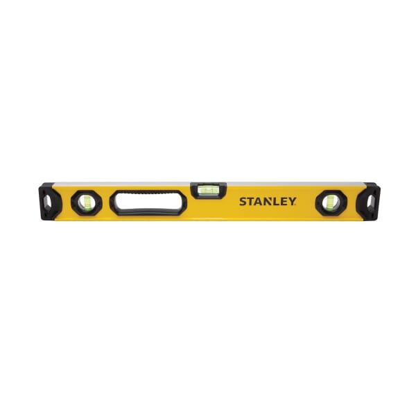 Stanley STHT42496 Non-Magnetic Box Beam Level, 24 in L, 3 Vials, Aluminum, (1) Level/(2) Plumb Vial Position, 0.0005 in/in Center Block Vial, 0.001 in/in Plumb Tubular Vial Accuracy