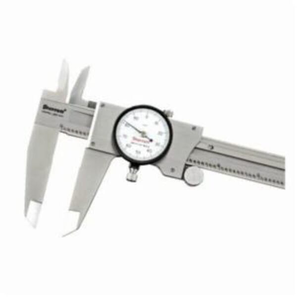 Starrett 120Z-12 W/SLC Accurate Direct Reading Reliable Dial Caliper With Wooden Case, 0 to 12 in, Graduation 0.001 in, 3/4 in Inside x 2-1/2 in Outside D Jaw, Stainless Steel, Satin