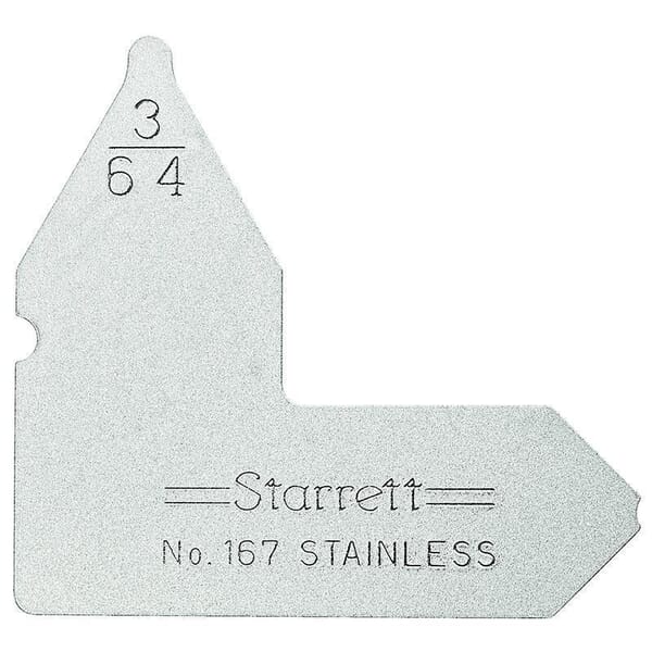 Starrett 167-3/64 Imperial Radius Gage, 3/64 in, Stainless Steel, Satin