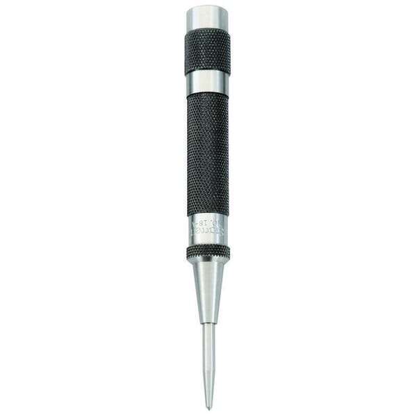 Starrett 18A Automatic Center Punch With Adjustable Stroke, 9/16 in Tip, 5 in OAL, Steel Tip