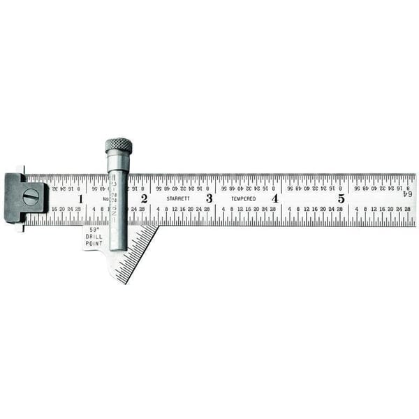 Starrett 22C Drill Point Gage, 6 in, Graduations: 8ths, 16ths, 32nds, 64ths, 6 in L, Steel