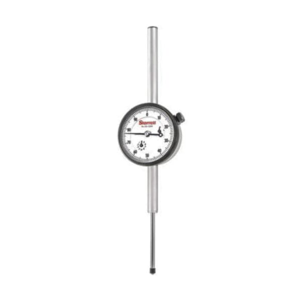 Starrett 25-2041J 25 Series AGD Group 2 Continuous Dial Dial Indicator, 2 in, 0 to 100 Dial Reading, 0.001 in, 2-1/4 in Dial