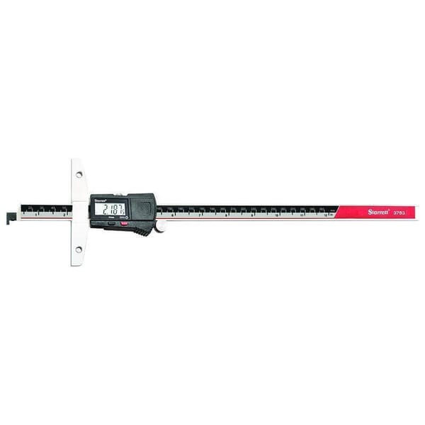 Starrett 3753A-12/300 3753 Global Series Electronic Depth Gage, 0 to 12 in Measuring, Hardened Stainless Steel
