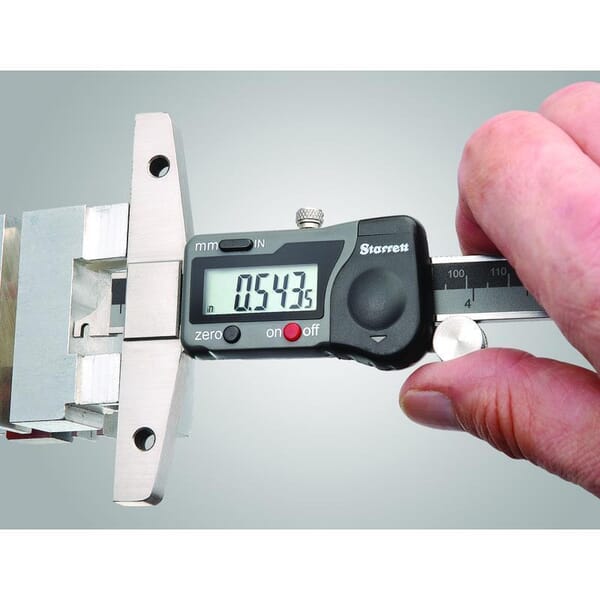 Starrett 3753A-6/150 Electronic Depth Gage, 0 to 6 in Measuring, Graduations 0.0005 in, Hardened Stainless Steel