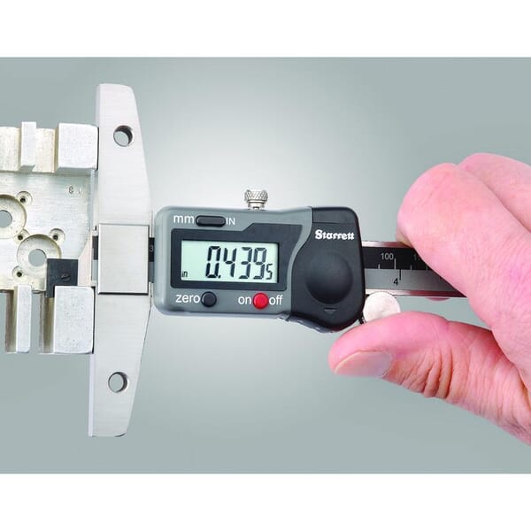 Starrett 3753A-6/150 Electronic Depth Gage, 0 to 6 in Measuring, Graduations 0.0005 in, Hardened Stainless Steel