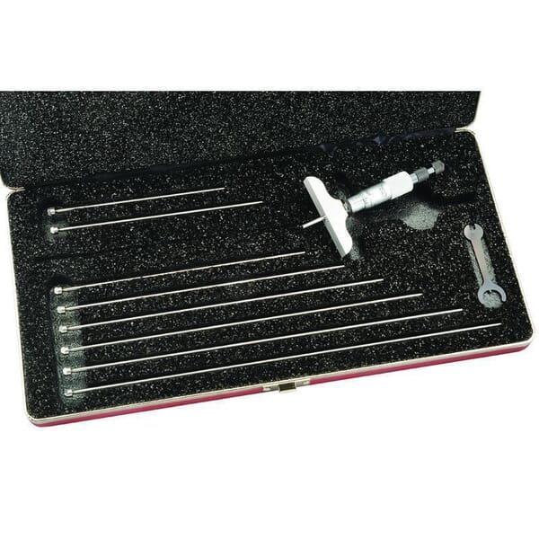 Starrett 440Z-9RL Mechanical Depth Micrometer With Padded Case, 0 to 9 in, Graduations: 0.001 in