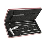 Starrett 443Z-6RL Mechanical Depth Micrometer With Half Base, Padded Case, 0 to 6 in, Graduations: 0.001 in, Satin Chrome
