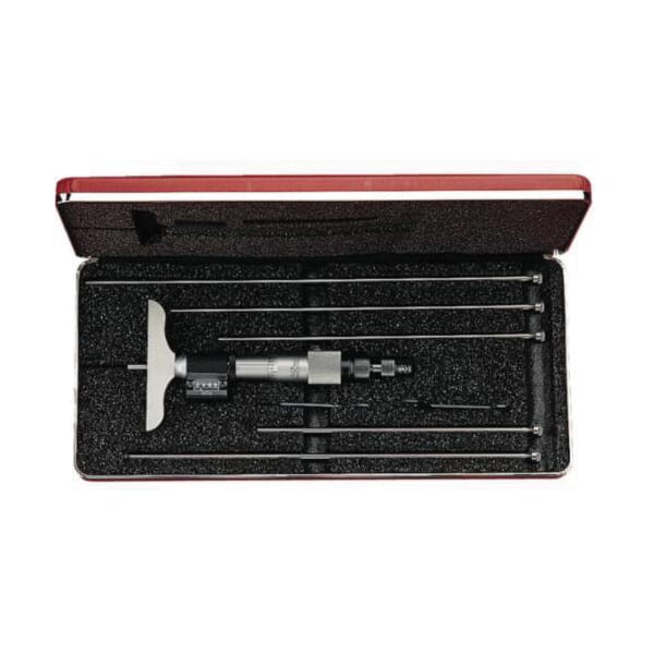 Starrett 446AZ-6RL Digital Mechanical Depth Micrometer, 0 to 6 in, Graduations: 0.001 in, Black