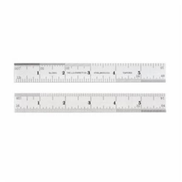 Starrett C601-6 Spring Tempered Precision Rule, Imperial Measuring System, Graduations #1 to 10ths, 20ths, 50ths, 100ths, 12ths, 24ths, 48ths, 16ths, 32nds, 64ths, 14ths and 28ths, 6 in L, Steel, Silver
