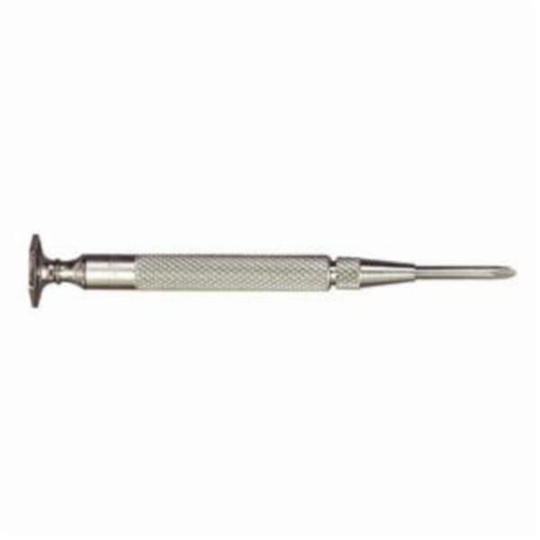 Starrett 555F Hex Jewelers Screwdriver, #0 Phillips Point, Stainless Steel Shank, 3-3/4 in OAL, Stainless Steel Handle, Nickel Plated