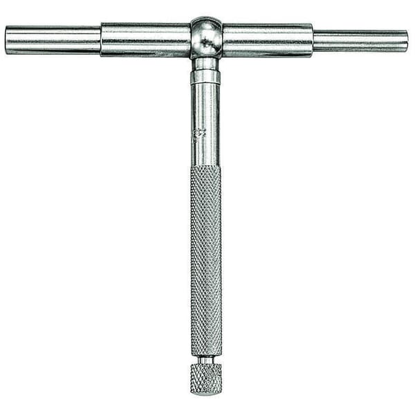 Starrett 579E Self-Centering Telescoping Gage With Two Telescoping Arms, Satin Chrome, 2-1/8 to 3-1/2 in Measuring, Rigid Handle, Steel