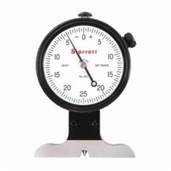 Starrett 643J Mechanical Dial Depth Gage, 0 to 0.125 in, 0.0005 in Graduation