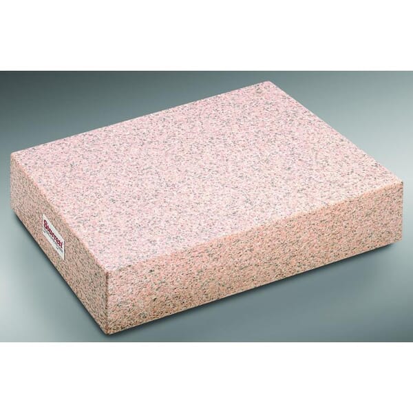 Starrett 80661 No Ledge Surface Plate, 24 x 36 in Surface, 6 in THK, B Toolroom Grade, Crystal Pink, Smooth