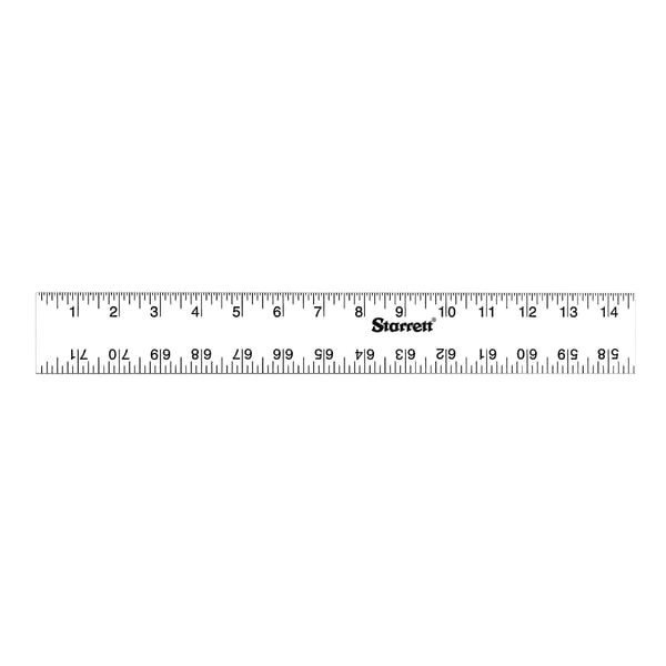 Starrett ASE-72 Global Series Straight Edge Rule, Imperial Measuring System, Graduations 1/8 in, 1/16 in, Aluminum, Anodized