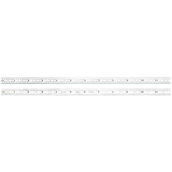 Starrett C305R-12 Full Flexible Precision Rule, Imperial Measuring System, Graduations #5R to Quick-Reading 10ths, Aircraft Quick-Reading 100ths, 32nds and 64ths, 12 in L, Steel, Silver