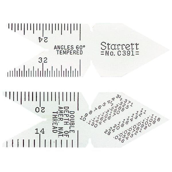 Starrett C391 Center Gage, Tempered Spring Steel