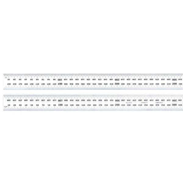 Starrett C635-500 Precision Rule, Metric Measuring System, Graduations #35 - mm and 1/2 mm Both Sides, Tempered Spring Steel, Satin Chrome