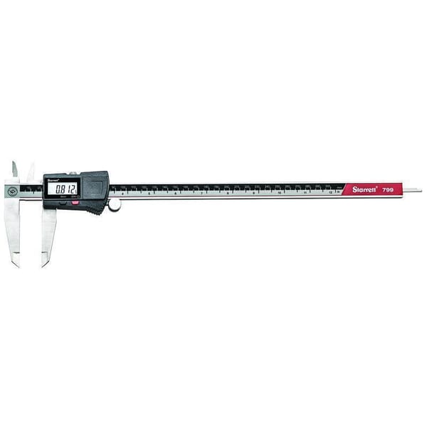 Starrett EC799A-12/300 EC799 Global Series Electronic Digital Caliper, 0 to 12 in, Graduations 0.0005 in, 3/4 in Inside x 2-1/2 in Outside D Jaw, Stainless Steel