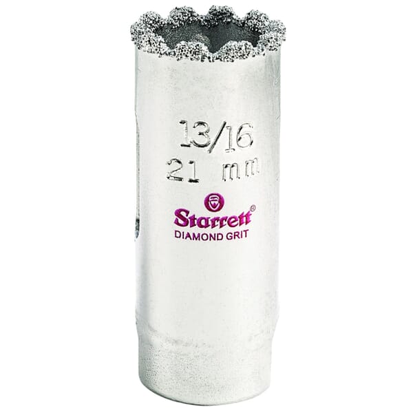 Starrett KD1036-N General Purpose High Performance Hole Saw, 13/16 in Dia, 1-5/8 in D Cutting, Diamond Cutting Edge, 1/2-20 Arbor