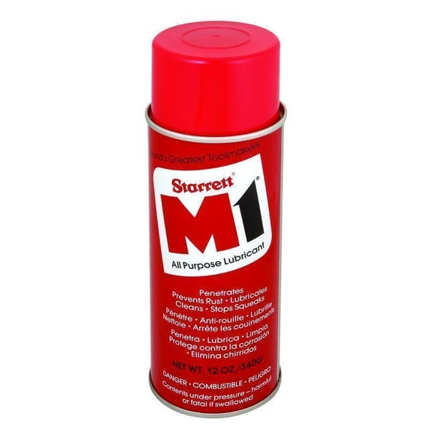 Starrett M1-95173 Low VOC All-Purpose Lubricant, 12 oz Can, Aerosal Spray Form, Amber, 0.8
