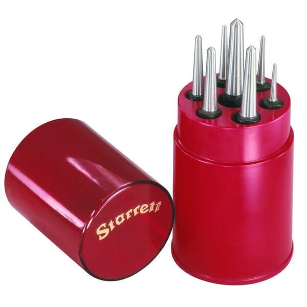 Starrett S264WB Punch Set, Center Style, 1/16 to 1/4 in Punch, 7 Punches, 7 Pieces