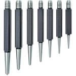 Starrett S264WB Punch Set, Center Style, 1/16 to 1/4 in Punch, 7 Punches, 7 Pieces