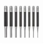 Starrett S565PC Cylinder Drive Pin Punch Set, Long Drive Style, 1/16 to 5/16 in Punch, 8 Pieces
