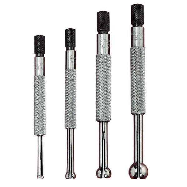 Starrett S829EZ Full Ball Small Hole Gage Set, 1/8 to 1/2 in Measuring, 2-7/8 to 3-1/2 in L
