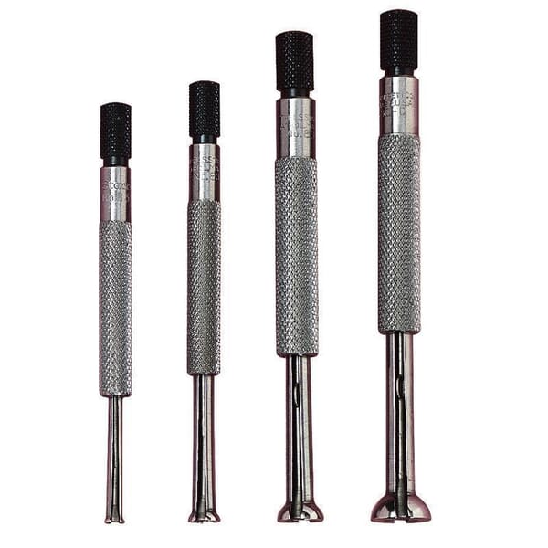 Starrett S831EZ Half Ball Small Hole Gage Set, 1/8 to 1/2 in Measuring, 2-13/16 to 3-1/2 in L