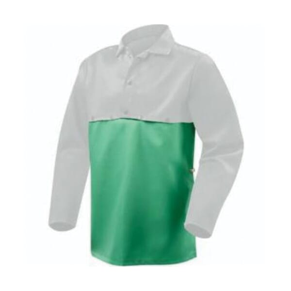 Steiner 10315 Flame Retardant Bib, 23 in W, Green, Cotton, Snap Closure