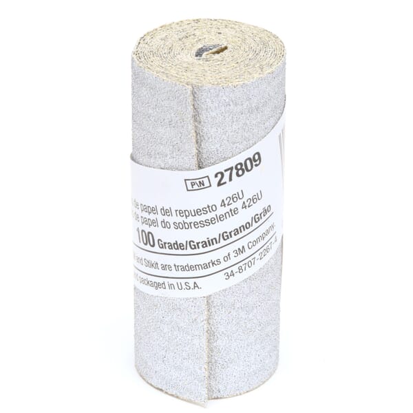 Stikit 7000028208 Refill Abrasive Paper Roll, 55 in L x 2-1/2 in W, 100 Grit, Fine Grade, Silicon Carbide Abrasive, Paper Backing