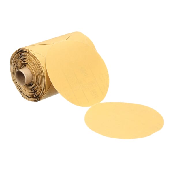 Stikit 7100191114 Gold Paper Disc Roll, 3.5 in Dia Disc, P400 Grit, Aluminum Oxide Abrasive, Paper Backing
