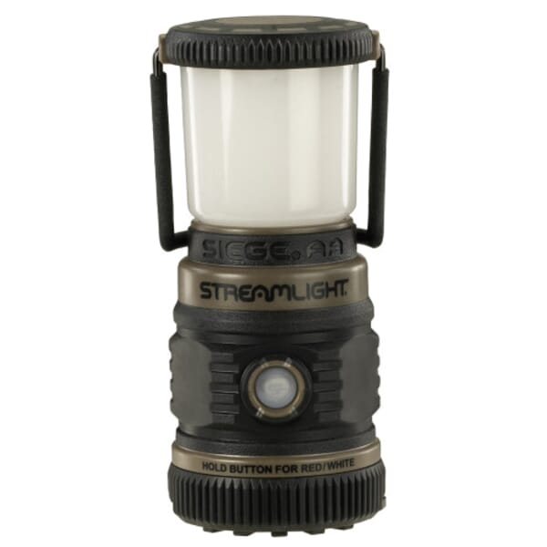 Streamlight 44941 The Siege AA Compact Fixed Focus Rechargeable Lantern, LED Bulb, Thermoplastic Housing, 200 Lumens (High)/ 100 Lumens (Med)/ 50 Lumens (Low) for White LED/ 0.7 Lumens (High) for Red LED Lumens