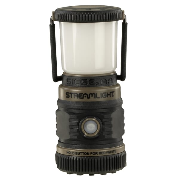 Streamlight 44941 The Siege AA Compact Fixed Focus Rechargeable Lantern, LED Bulb, Thermoplastic Housing, 200 Lumens (High)/ 100 Lumens (Med)/ 50 Lumens (Low) for White LED/ 0.7 Lumens (High) for Red LED Lumens