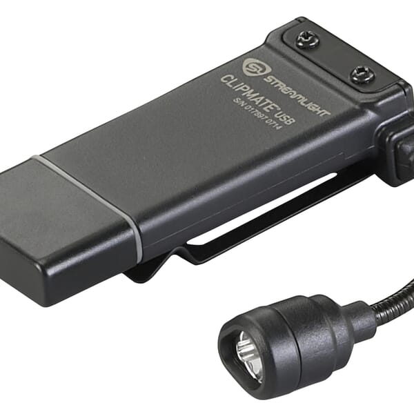 Streamlight 61125 ClipMate USB Rechargeable Flashlight, White C4 LED/Red LED Bulb, Polymer Housing, 0.2 to 70 Lumens, 2 Bulbs