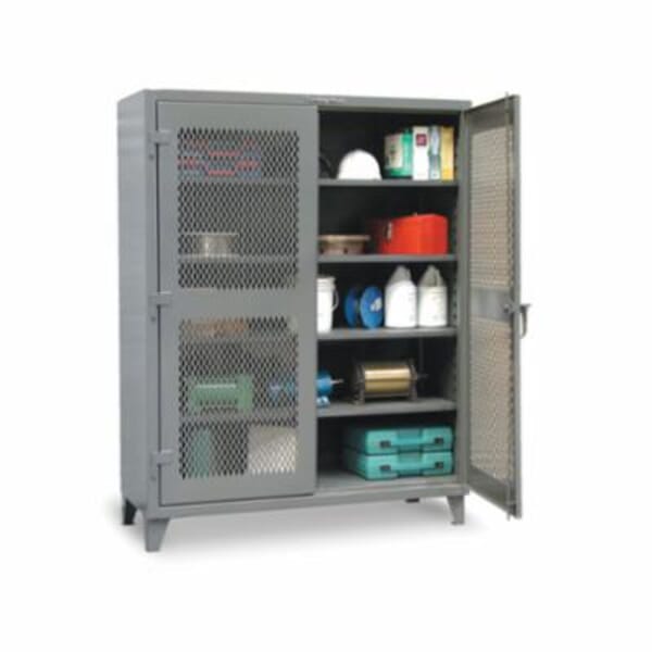 Strong Hold 34-WM-142 Overhead Standard Wall Mounted Cabinet, 36 in W x 48 in H, Steel, Dark Gray, 2 Shelves
