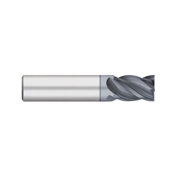 Titan USA TC21133 V42S VI-PRO Center Cutting High Performance Single End Square End Stub Length End Mill, 1/8 in Dia Cutter, 1/4 in Length of Cut, 4 Flutes, 1/8 in Dia Shank, 1-1/2 in OAL, ALCRO-MAX Coated