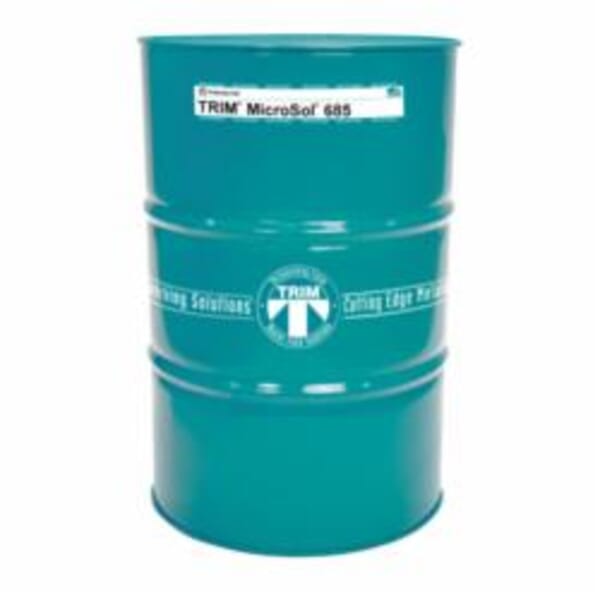 TRIM MS685-54G MicroSol 685 High Lubricity Semi-Synthetic Metalworking Fluid, 54 gal Drum, Mild Amine, Liquid, Amber (Concentrate)/Light Yellow (Working Solution)