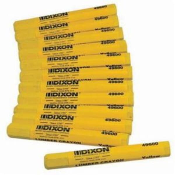 Dixon by Ticonderoga 49600 Permanent Lumber Crayon, 1/2 in Hex Tip, Yellow