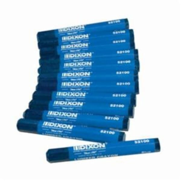 Dixon by Ticonderoga 52100 Permanent Lumber Crayon, 1/2 in Hex Tip, Blue