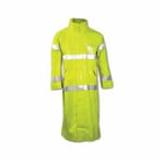Tingley Comfort-Brite C53122.2X General Purpose Rain Coat, Unisex, 2XL, Fluorescent Yellow/Green, Polyester/PVC, Resists: Many Acids, Oils, Alcohols, Salts and Alkalies, Flame, Mildew and Water, ASTM D6413