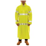 Tingley Comfort-Brite C53122.4X General Purpose Rain Coat, Unisex, 4XL, Fluorescent Yellow/Green, Polyester/PVC, Resists: Many Acids, Oils, Alcohols, Salts and Alkalies, Flame, Mildew and Water, ASTM D6413