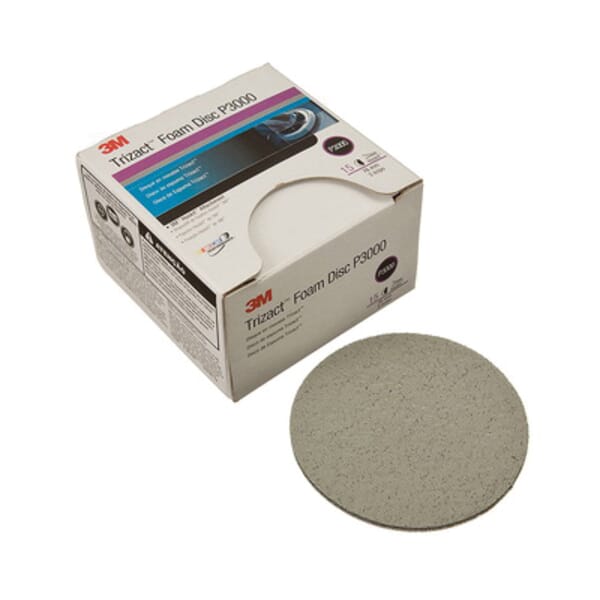 Trizact 7100057974 Abrasive Disc, 5 in Dia Disc, P3000 Grit, Ultra Fine Grade, Silicon Carbide Abrasive, Foam Backing
