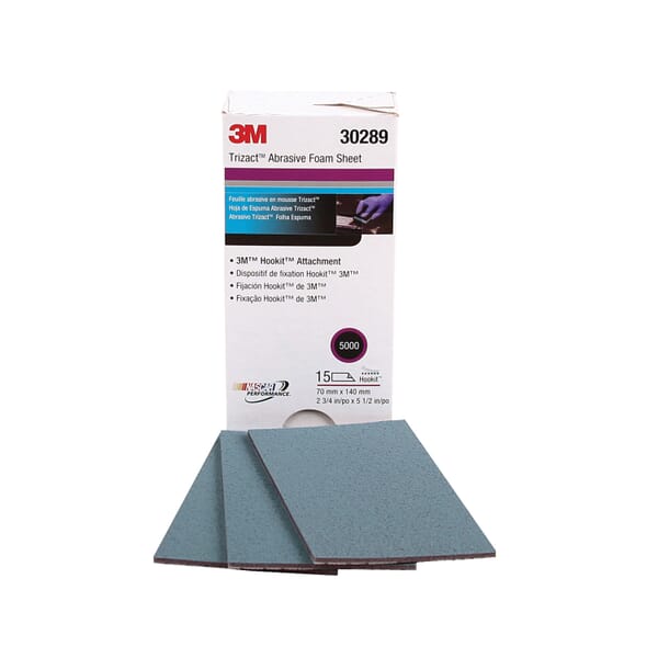 Trizact 7000120135 Foam Sheet, 5 in L x 2 in W, P5000 Grit, Fine Grade, Foam Backing